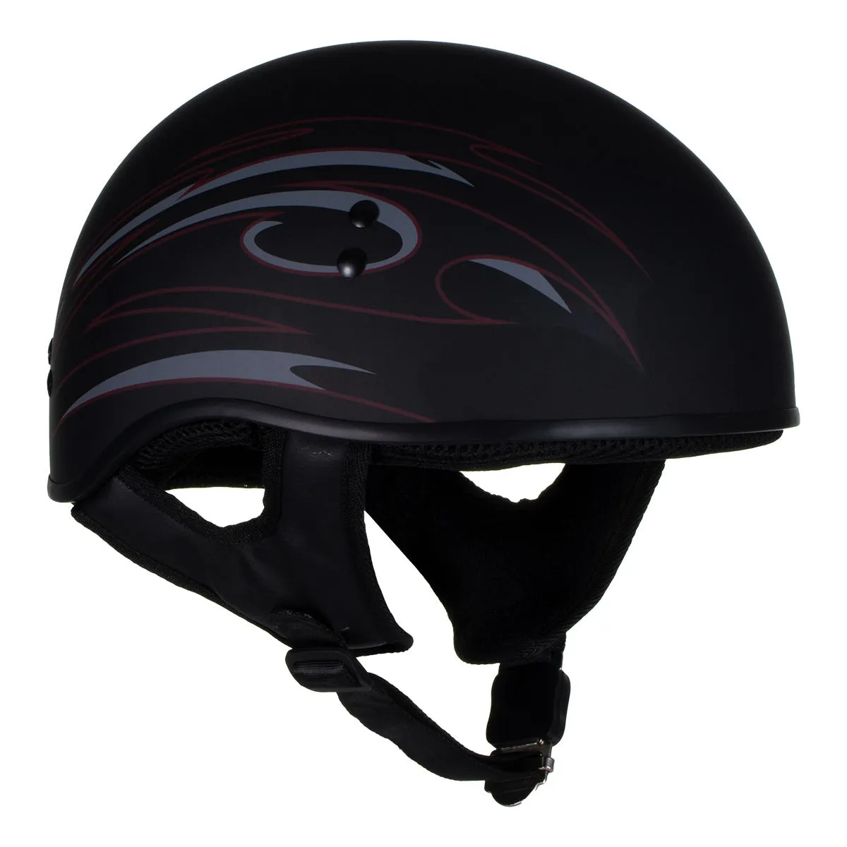 Hot Leathers Tribal Black Motorcycle Skull Cap Half Helmet for Men and