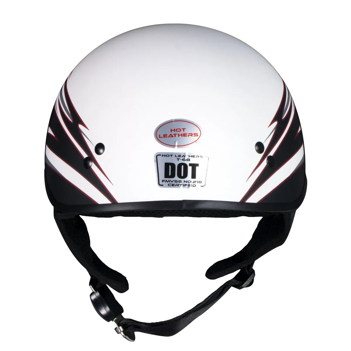 Hot Leathers Tribal White Motorcycle Skull Cap Half Helmet for Men and