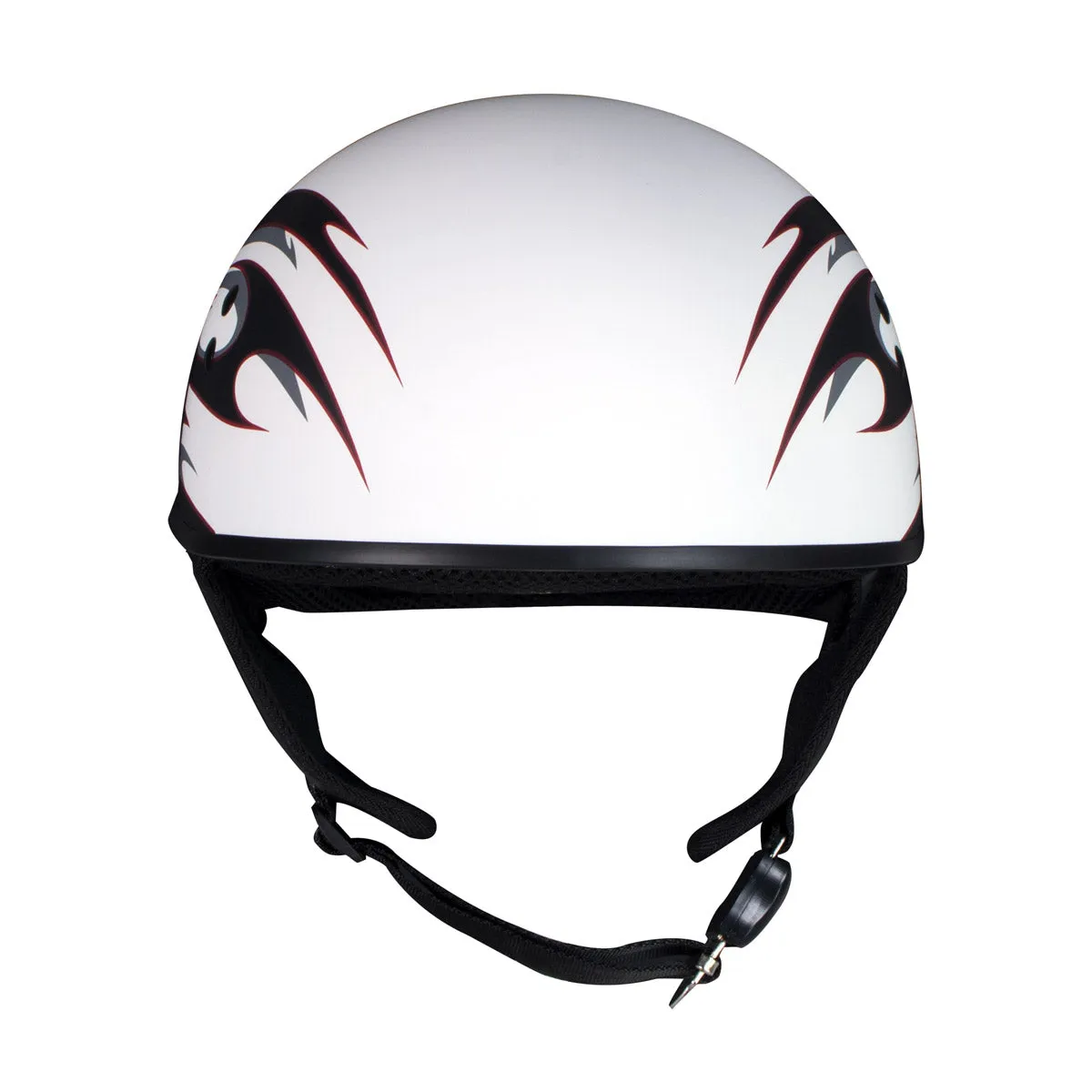 Hot Leathers Tribal White Motorcycle Skull Cap Half Helmet for Men and