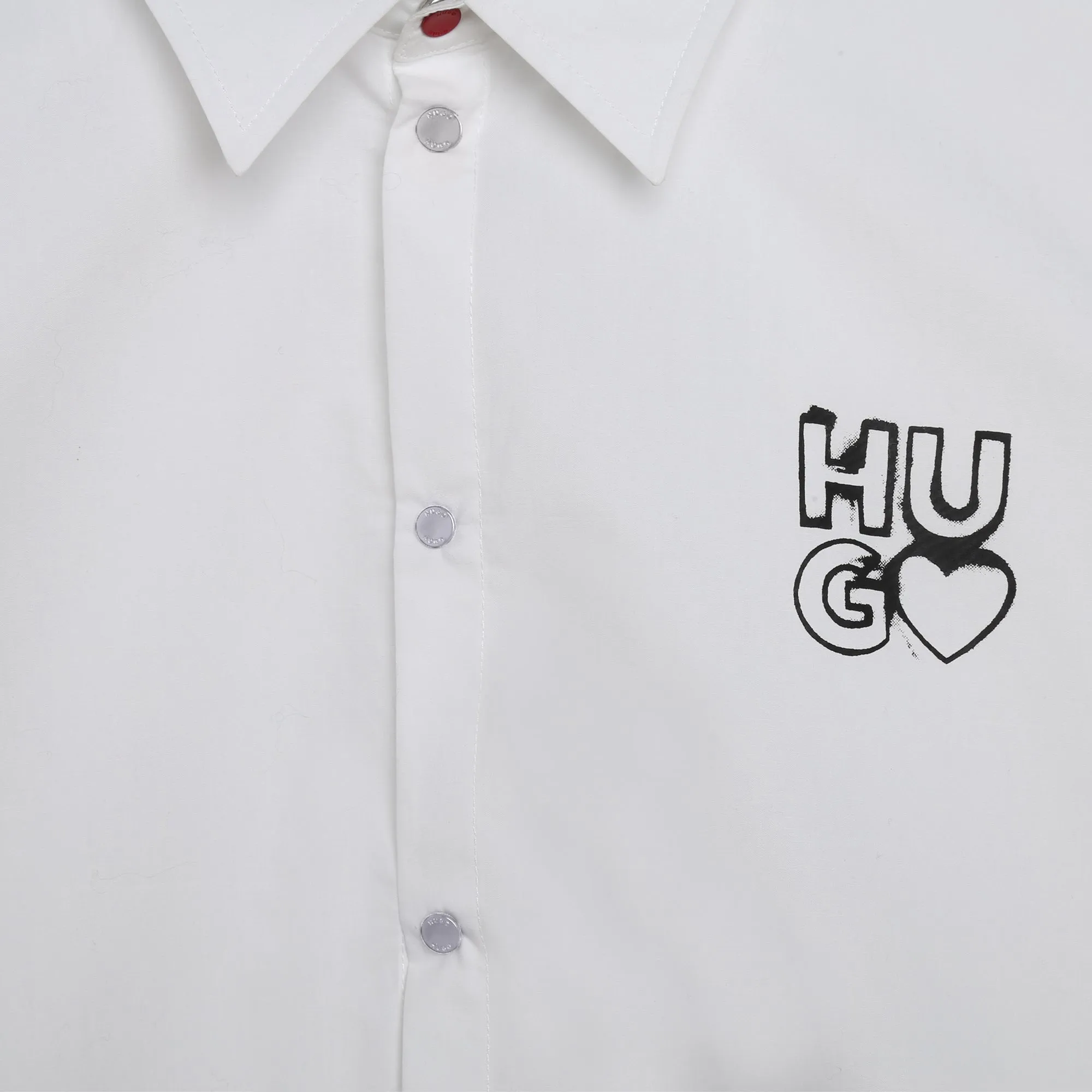 Hugo Kids Long Sleeve Shirt - White