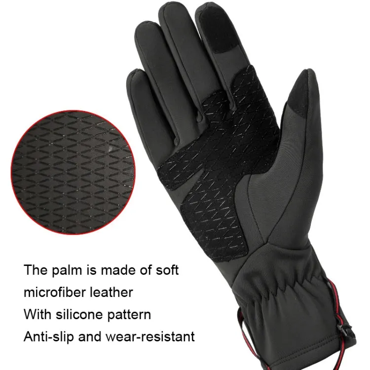 HUNTRANGE A037 Plus Velvet Sports Windproof Waterproof Touch Screen Riding Gloves, Size: L(Navy)