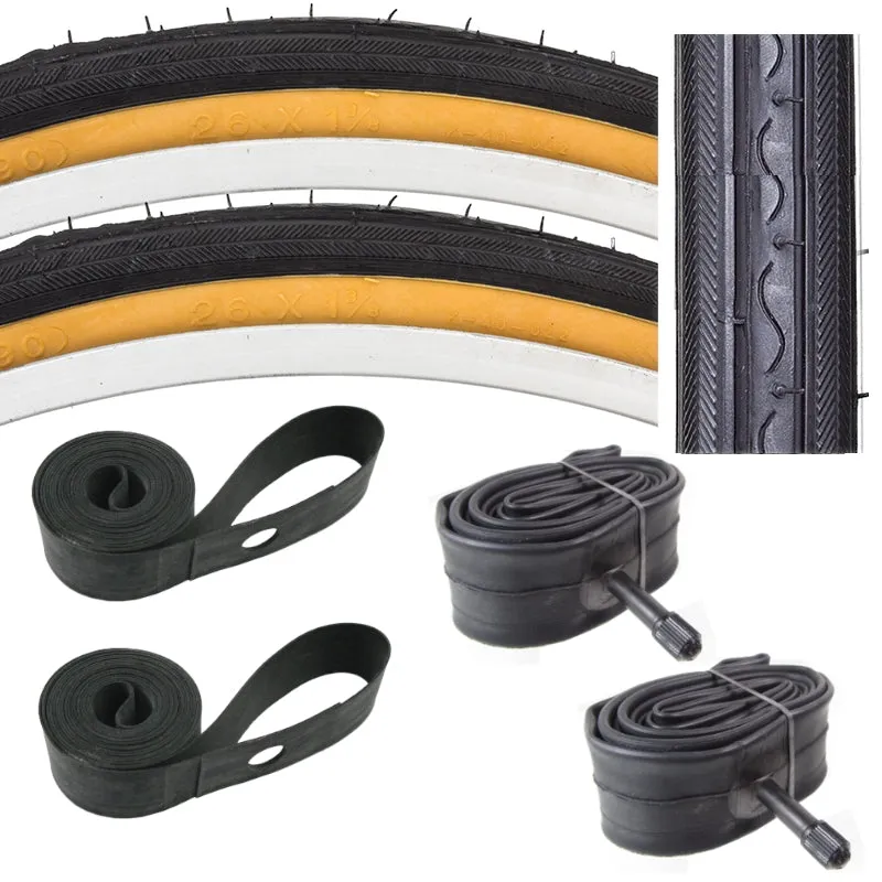 Kenda K40 26x1-3/8 Bike Tire Tube & Strip Kit ISO 37-590