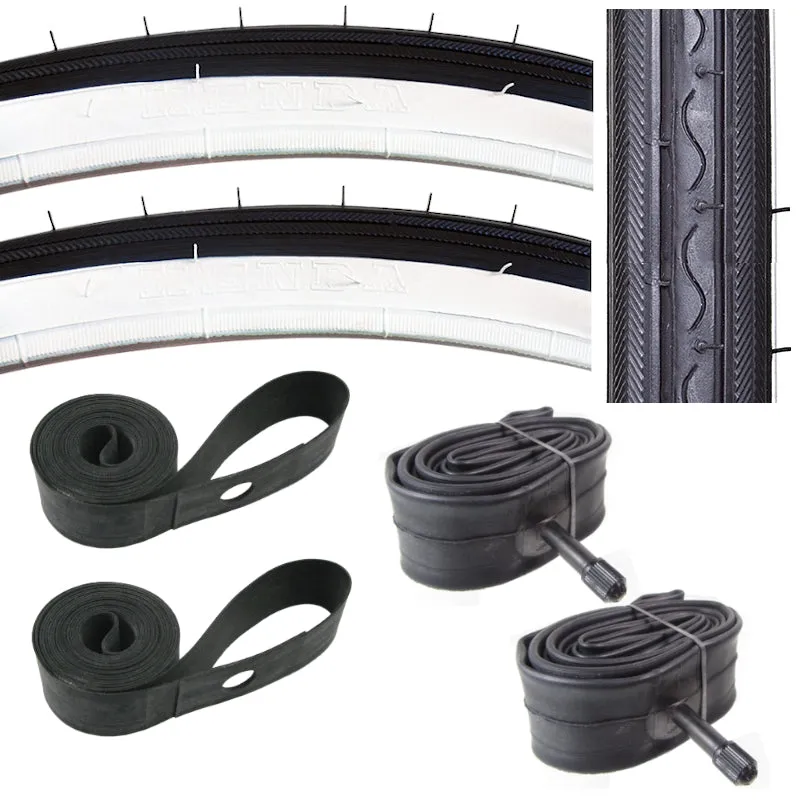 Kenda K40 26x1-3/8 Bike Tire Tube & Strip Kit ISO 37-590