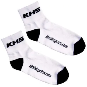 Khs Sock, White W/Blk Logo One Size Fits Most Khs Cycling Socks Khs Apparel