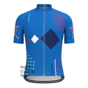 Light Blue Short Sleeves Cycling Jersey