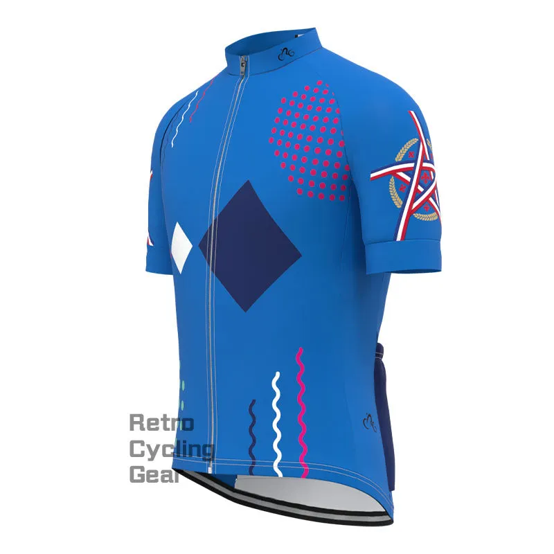 Light Blue Short Sleeves Cycling Jersey