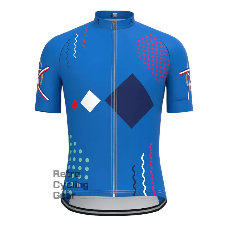 Light Blue Short Sleeves Cycling Jersey