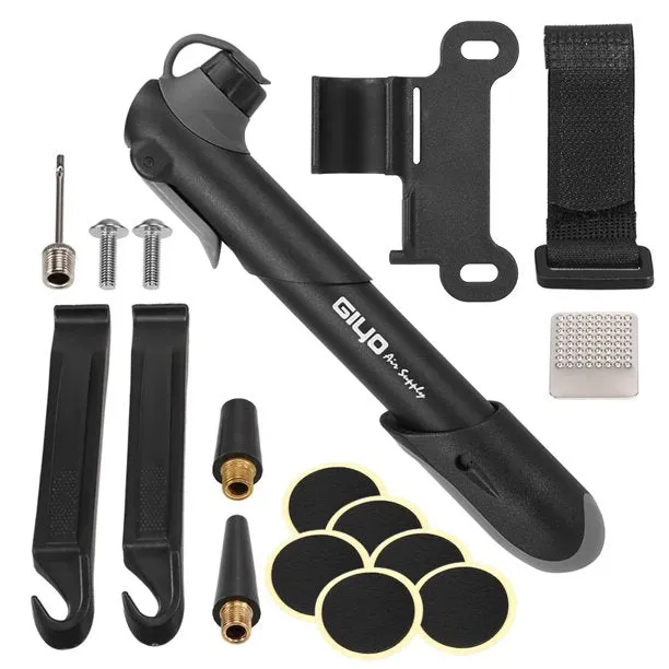 Mini Bike Pump & Glueless Puncture Repair Kit