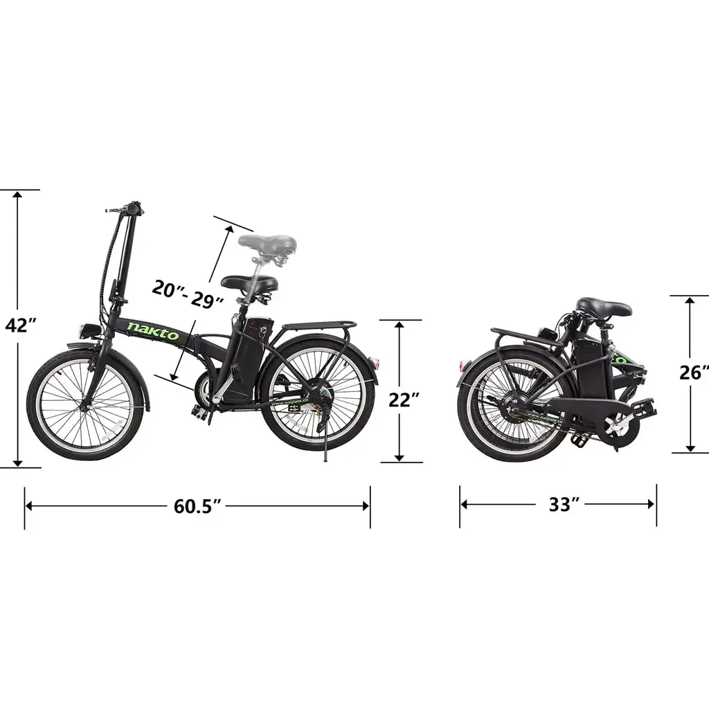 Nakto Fashion 20” Folding Electric Bike, 250W 36V