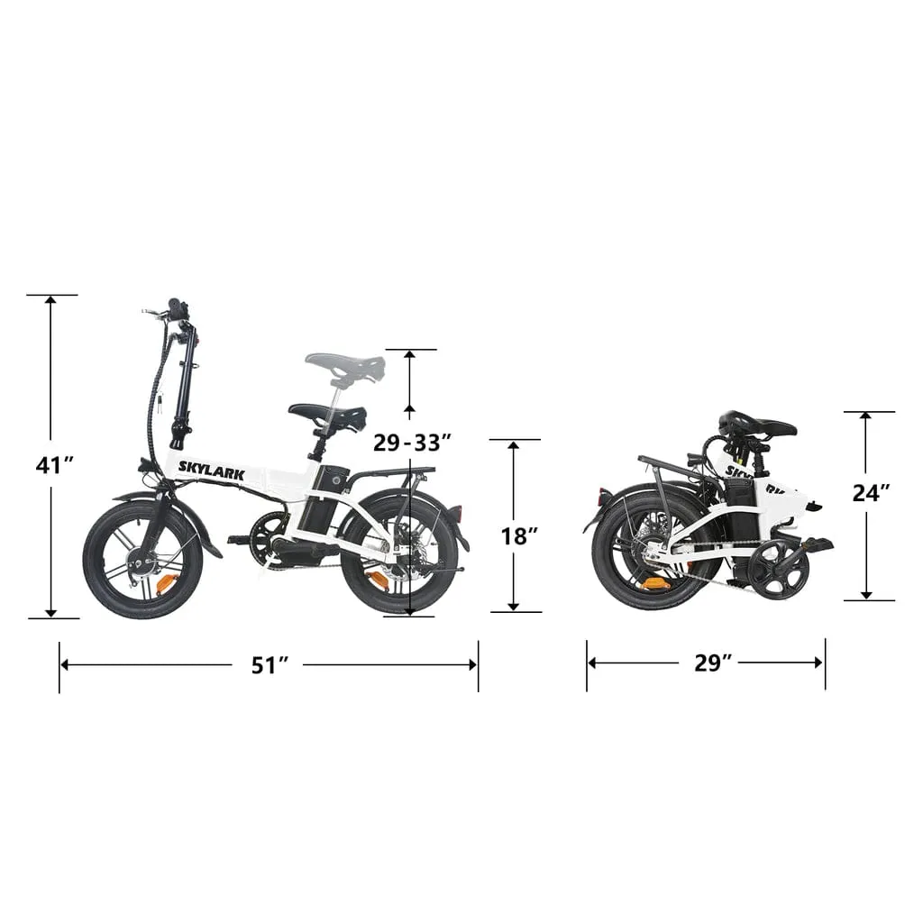 Nakto Skylark 16" Folding Electric Bike 250W 36V