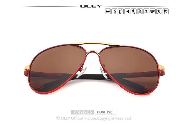 Oley Brand Unisex Polarized Sunglasses Men Women Driving Coating Spectacles Y7492