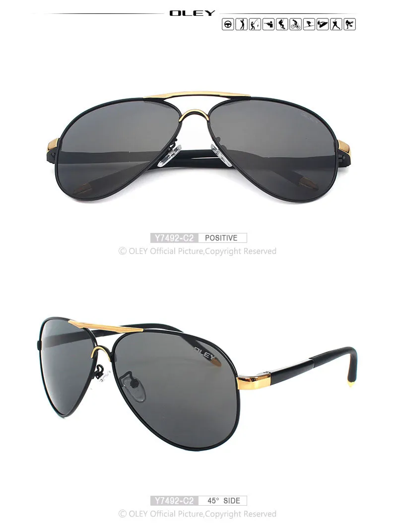 Oley Brand Unisex Polarized Sunglasses Men Women Driving Coating Spectacles Y7492