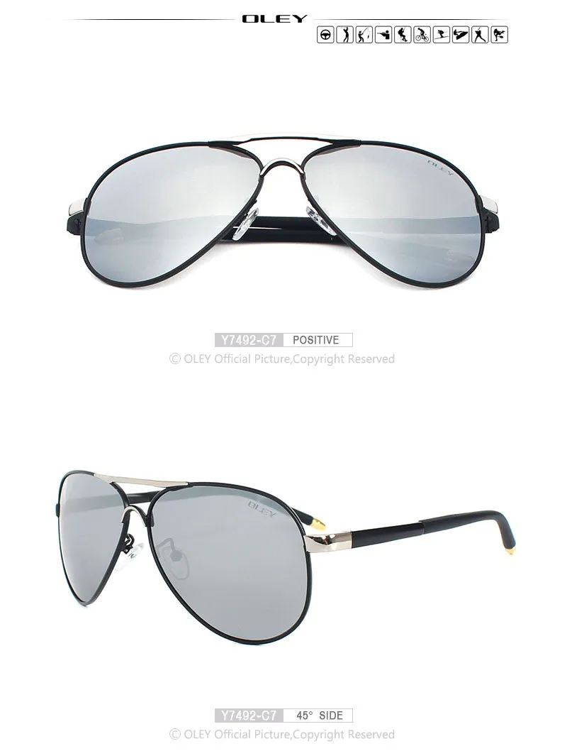 Oley Brand Unisex Polarized Sunglasses Men Women Driving Coating Spectacles Y7492