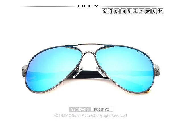 Oley Brand Unisex Polarized Sunglasses Men Women Driving Coating Spectacles Y7492