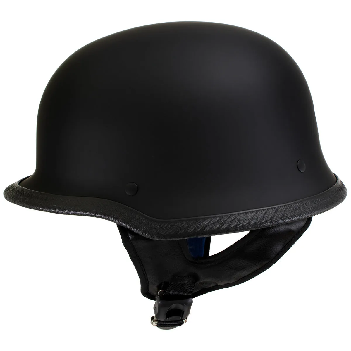 Outlaw T-75 'The Hanz' German Style Flat Black Advanced Motorcycle Half Helmet