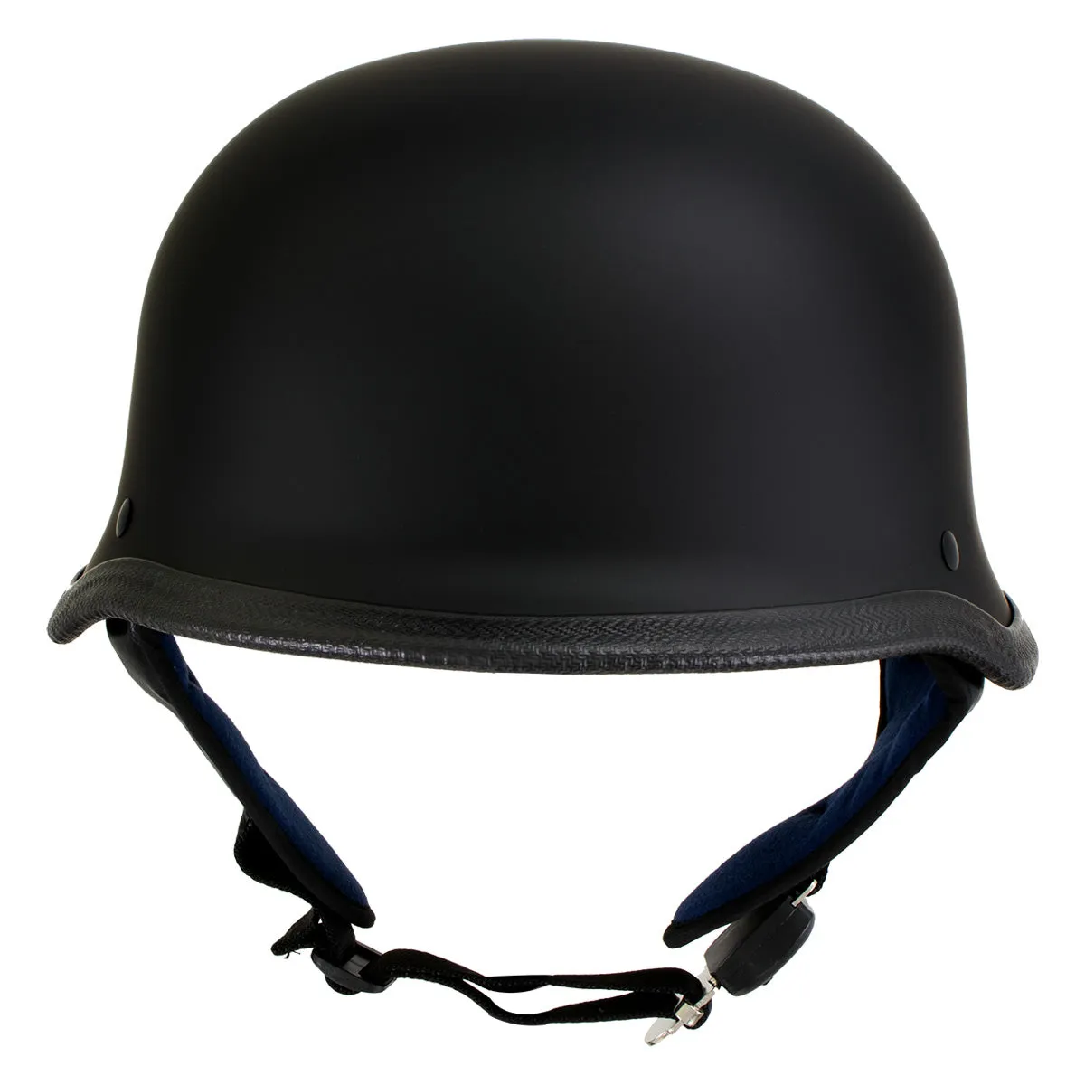 Outlaw T-75 'The Hanz' German Style Flat Black Advanced Motorcycle Half Helmet