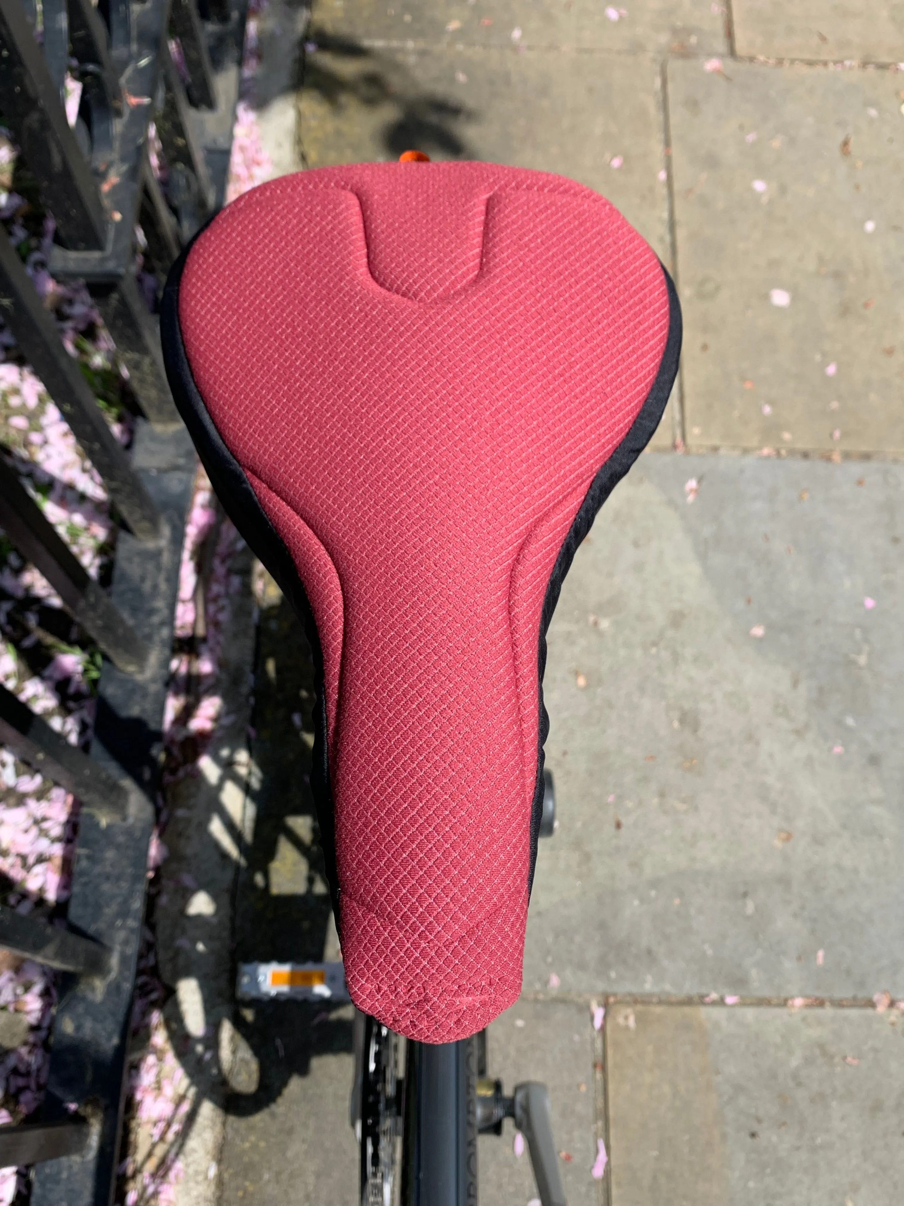 Padded Bike Seat Cover for Endurance Training - Ruby Red & Black (Women)