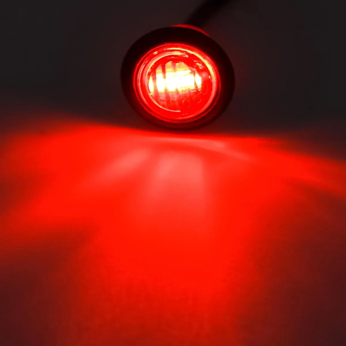 Partsam (10) LED Light Red 3/4 inch Clearance Marker Trailer Bullet Grommet Lights, 3/4 led dual function marker lights, 3 LED Mini Auxiliary Stop Turn Tail Brake Light, 3/4 led marker lights 3 wire