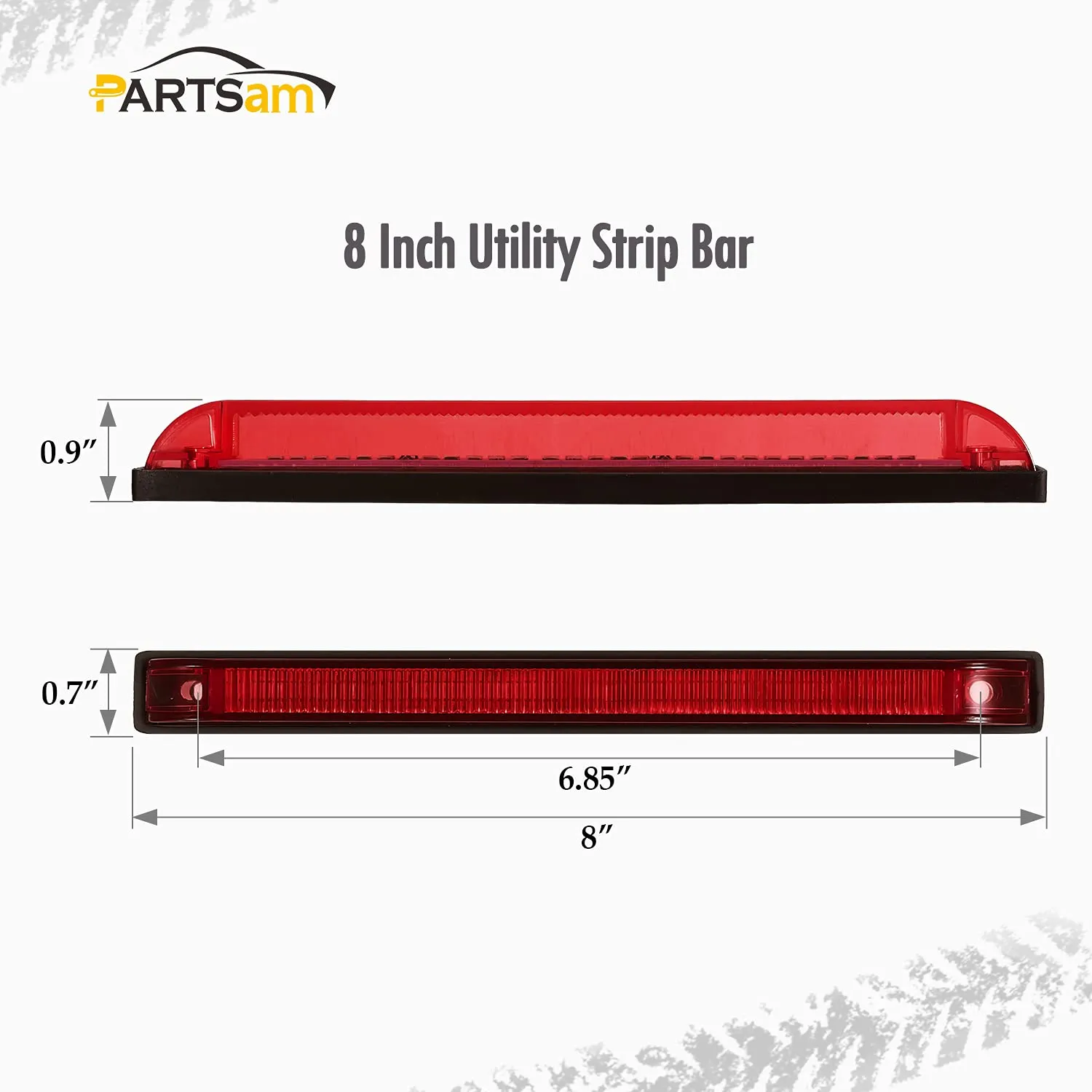 Partsam 2X 8 Led Utility Strip Light Marker Red 30LED Boats Lighting