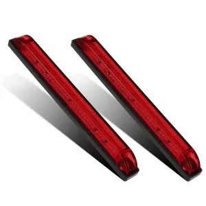 Partsam 2X 8 Led Utility Strip Light Marker Red 30LED Boats Lighting