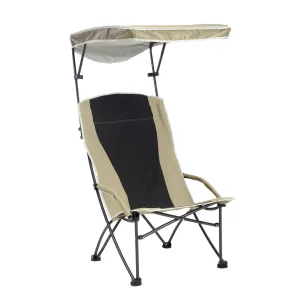 Quik Chair | Pro Comfort High Back Shade Folding Chair - Tan/Black