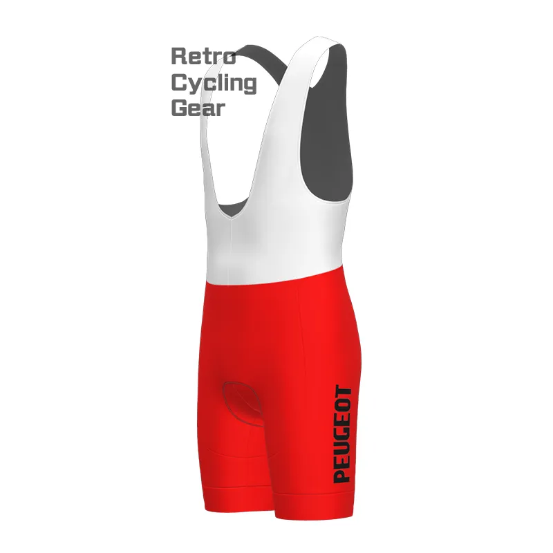 Red Peugeot Retro Bib Cycling Shorts