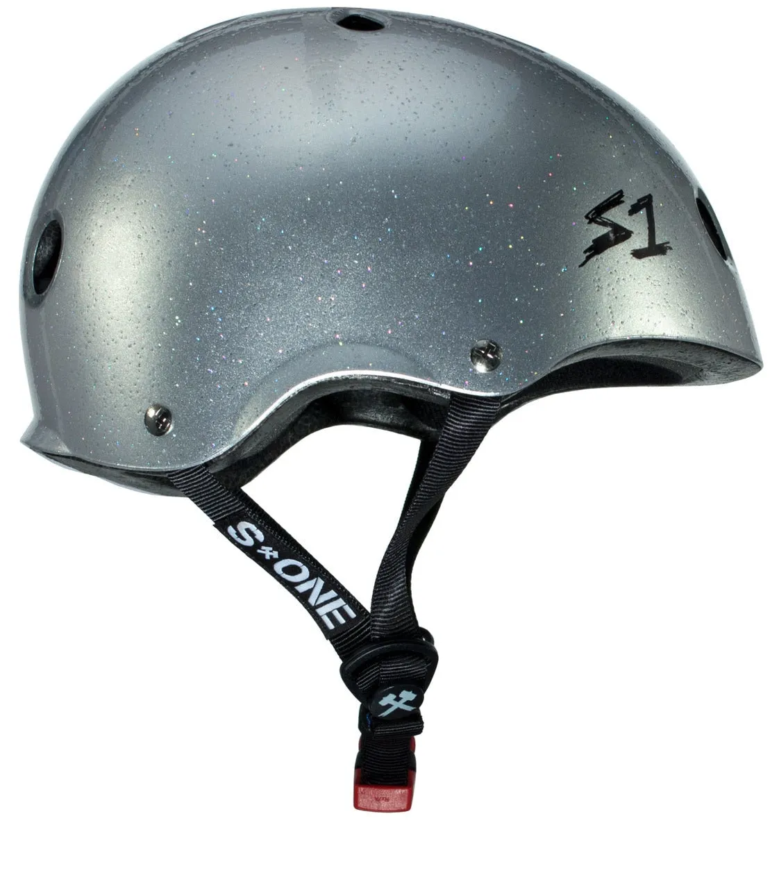 S1 Mini Lifer Helmet - Silver Gloss Glitter