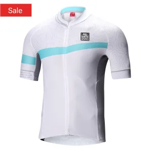 Santic Turbonegro White Men Cycling Jersey Short Sleeve