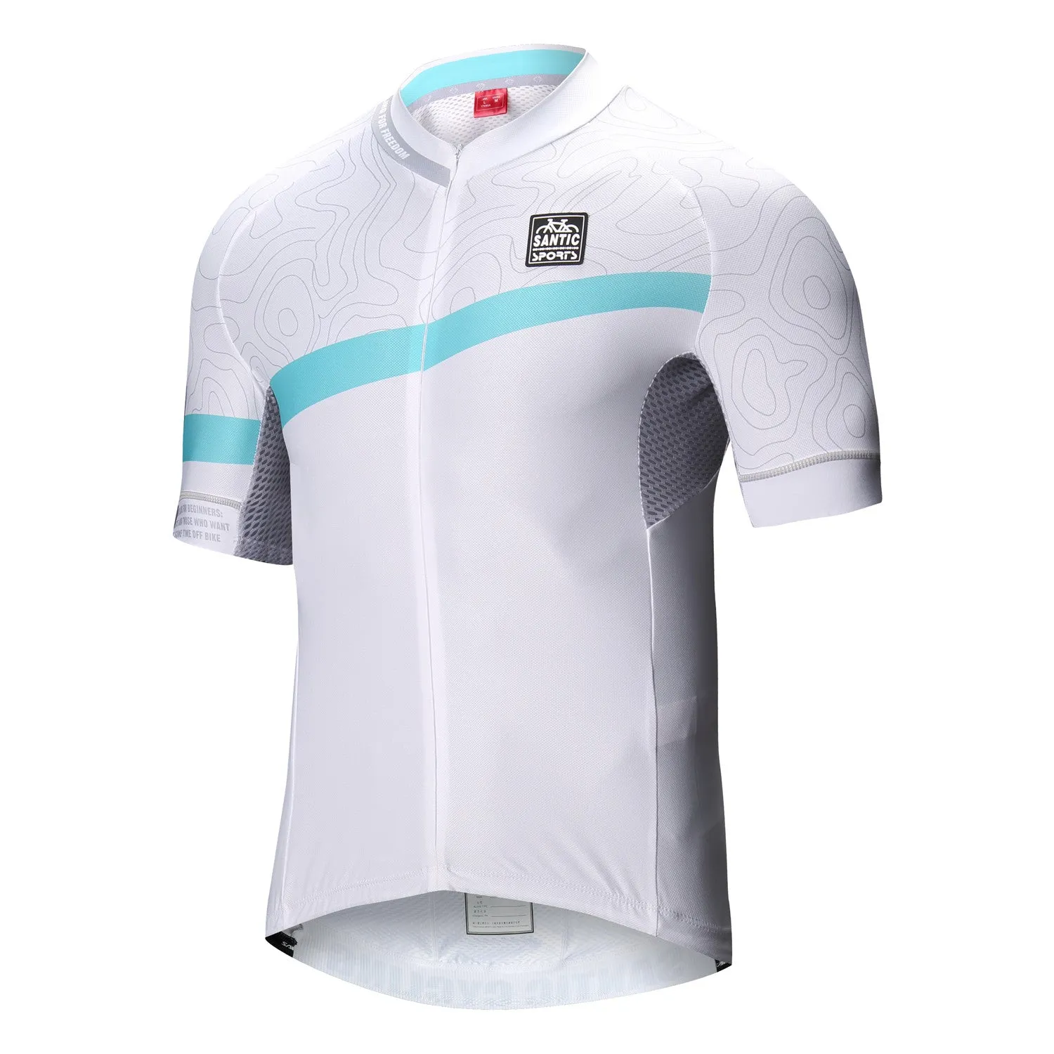 Santic Turbonegro White Men Cycling Jersey Short Sleeve