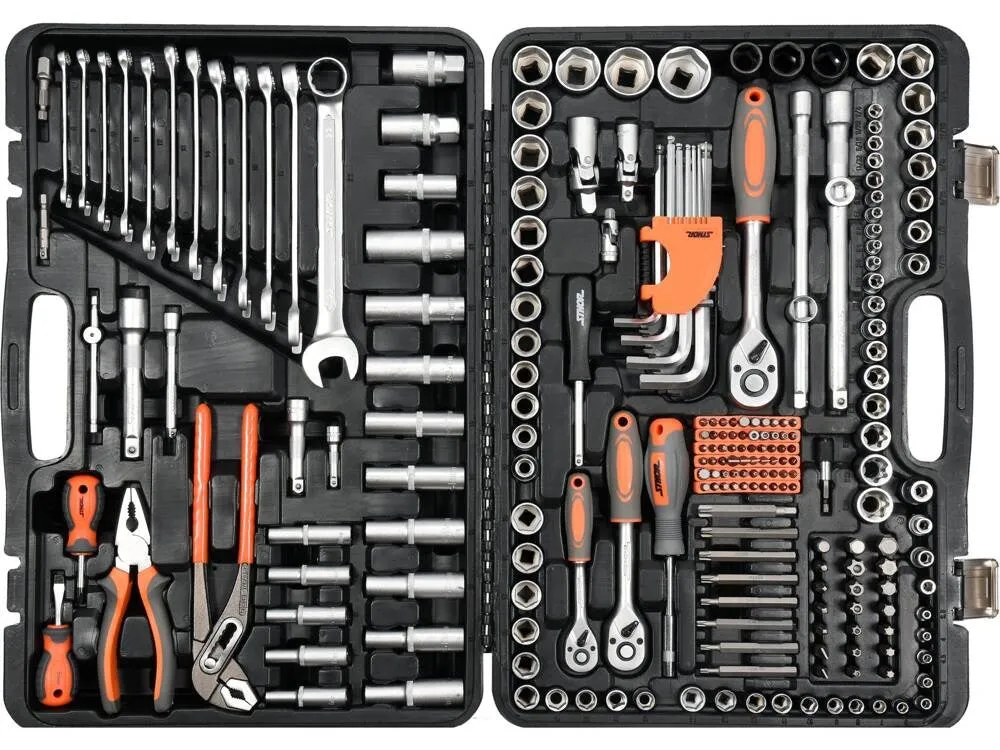 Set Of Wrenches 225 Pieces 1/2"/3/8"/1/4" Sthor 58693