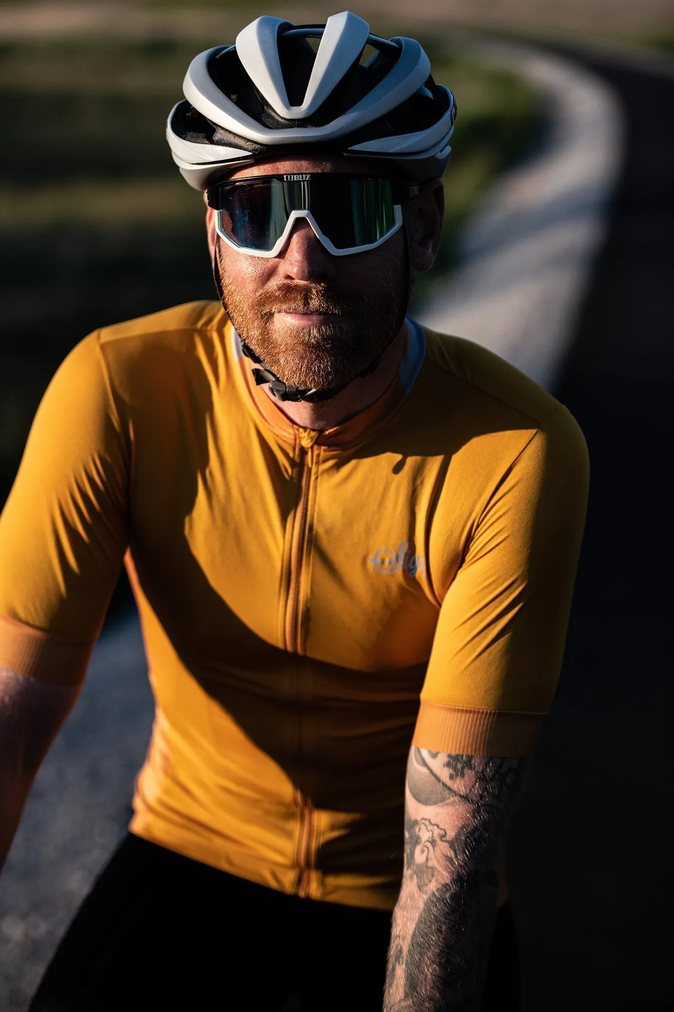 Solros Men's Yellow Cycling Jersey