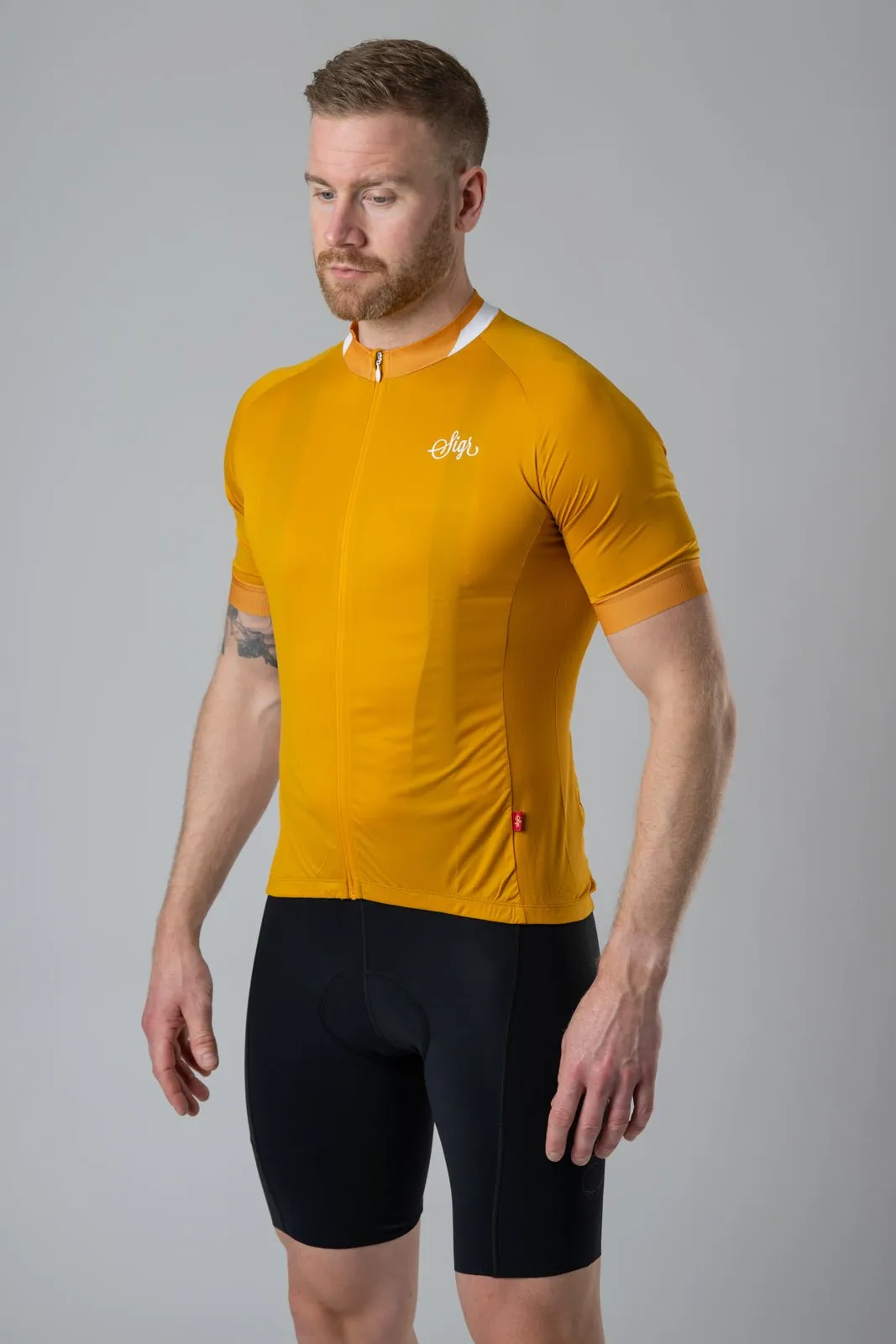 Solros Men's Yellow Cycling Jersey