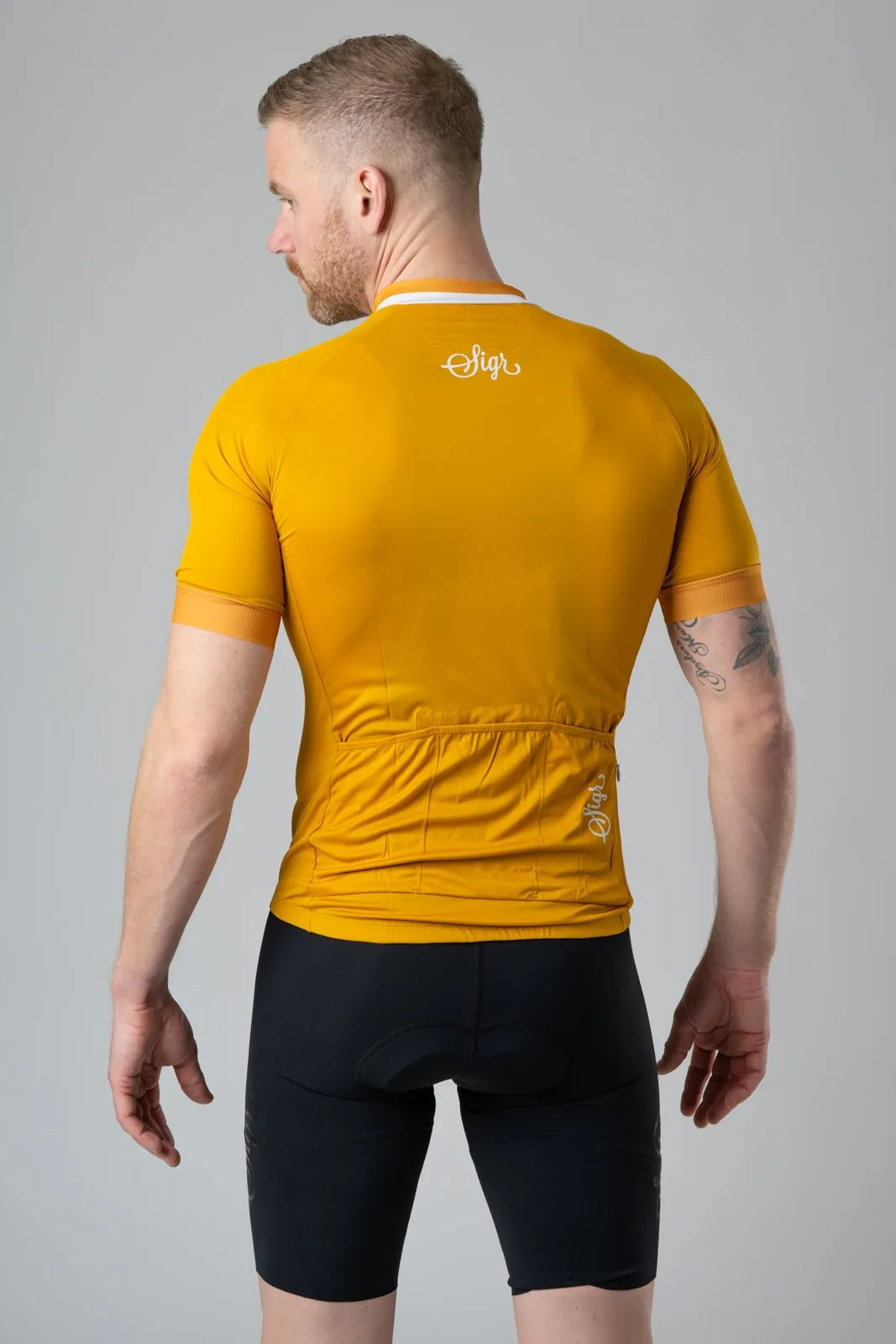 Solros Men's Yellow Cycling Jersey