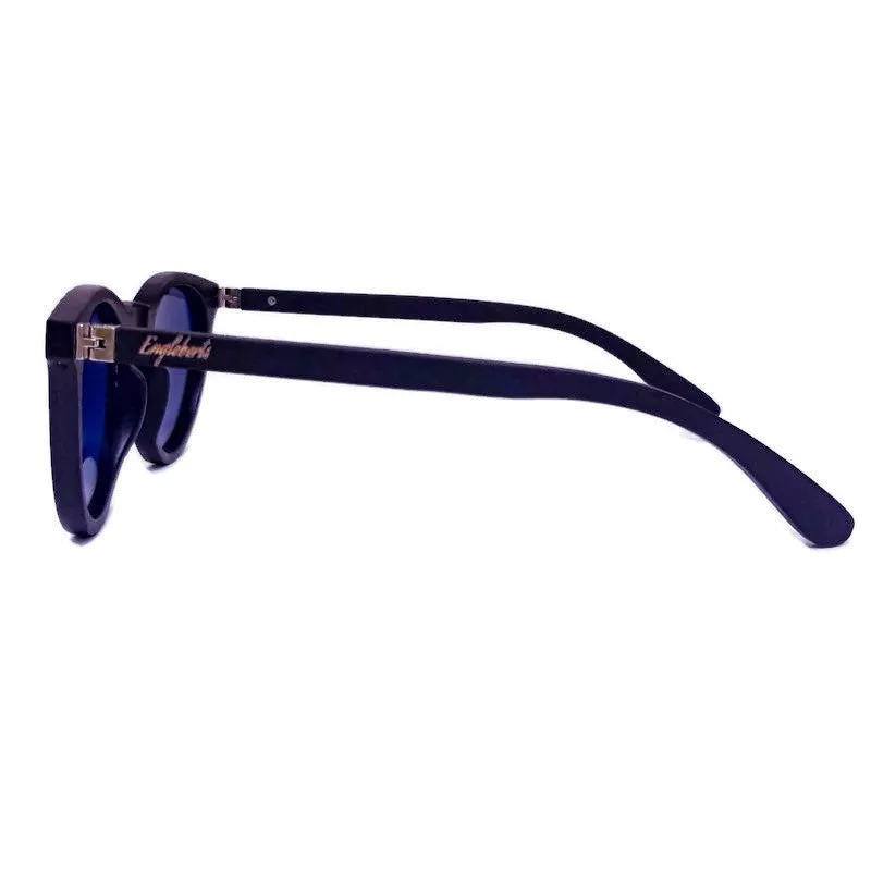 Sunset Polarized Mirror Sunglasses - Black Bamboo Frame