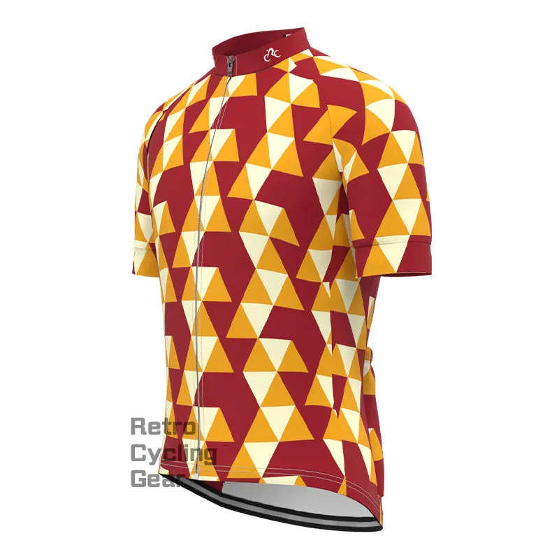 Triangular Color Block Short Sleeves Cycling Jersey