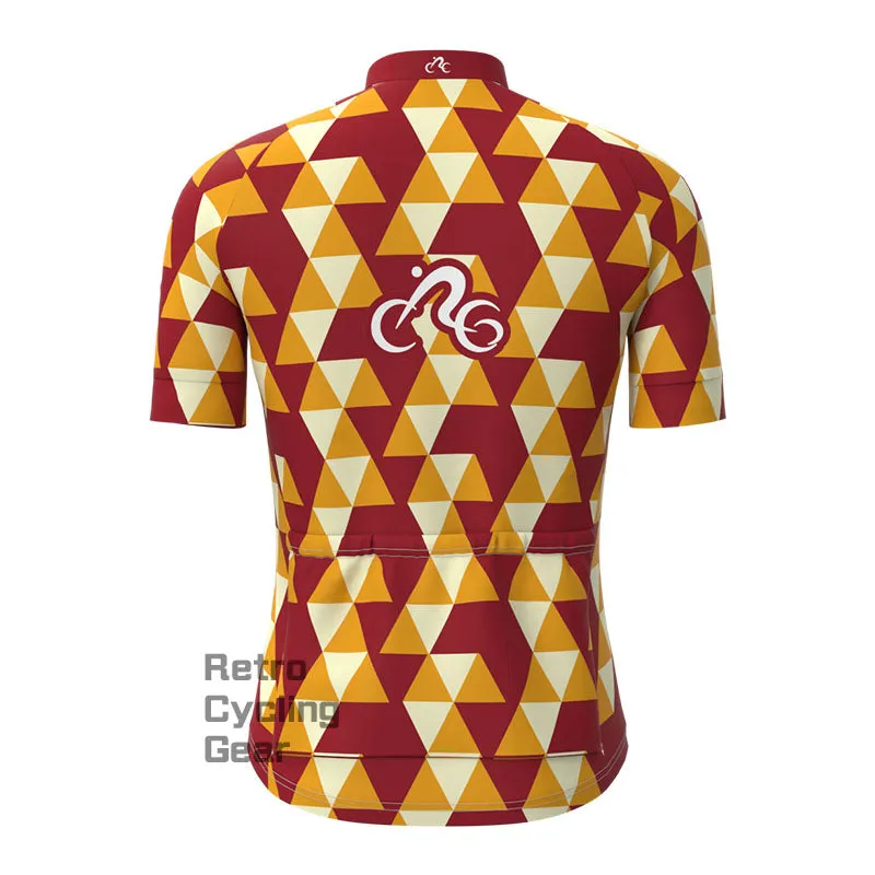 Triangular Color Block Short Sleeves Cycling Jersey