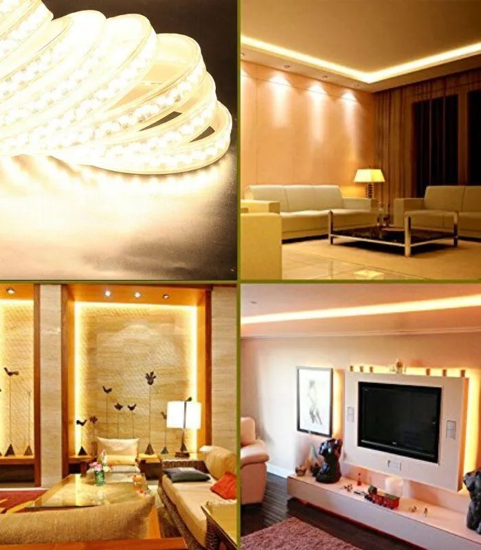 Warm White LED Strip 220V 240V 180LEDs/m SMD5730 IP65 with UK Plug