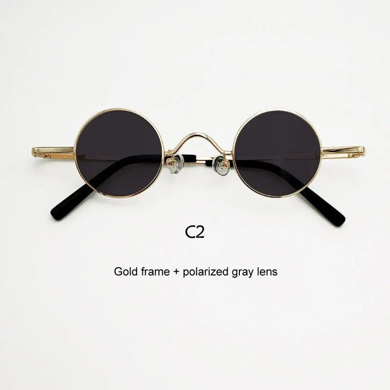 Yujo Unisex Acetate Alloy Small Round Sunglasses Y050