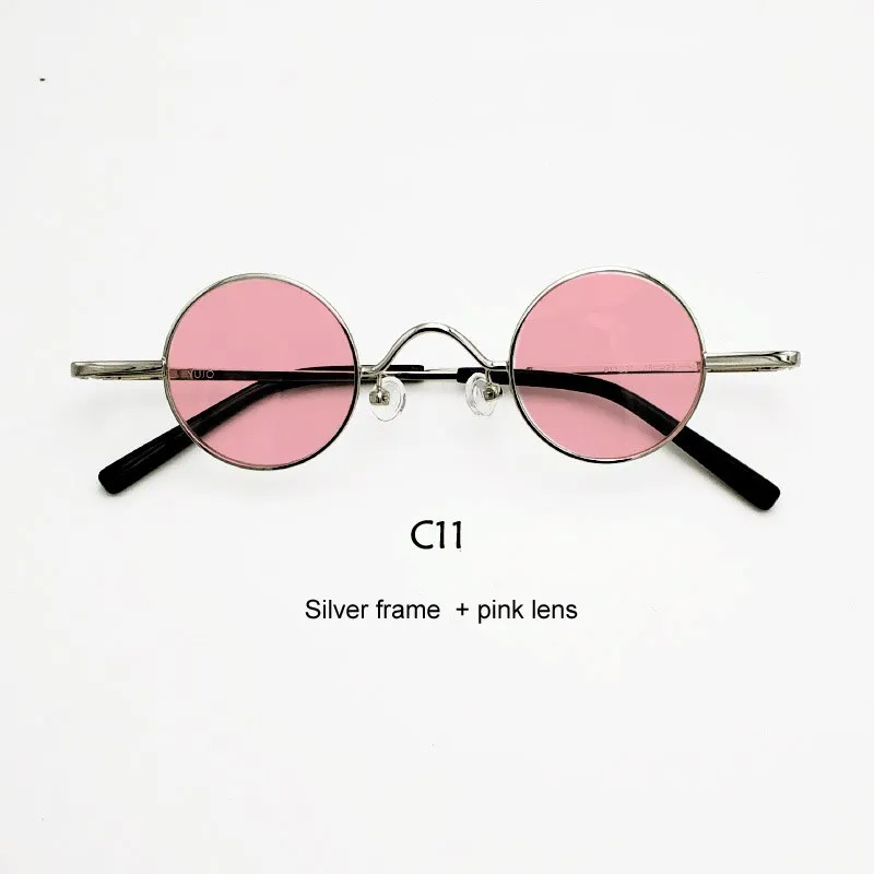 Yujo Unisex Acetate Alloy Small Round Sunglasses Y050