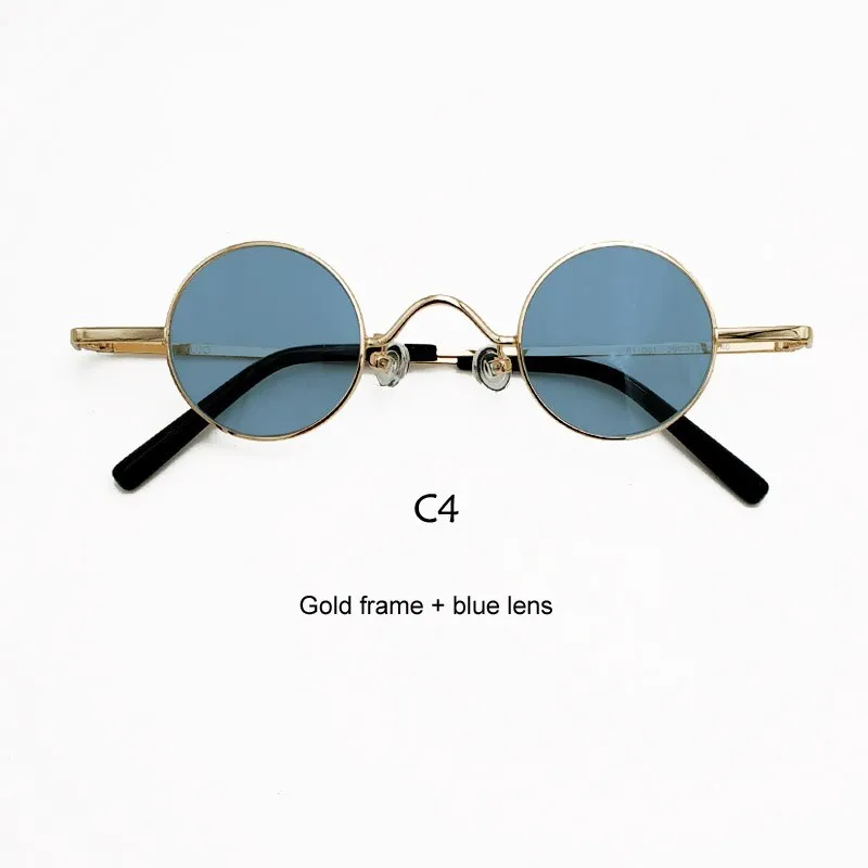 Yujo Unisex Acetate Alloy Small Round Sunglasses Y050