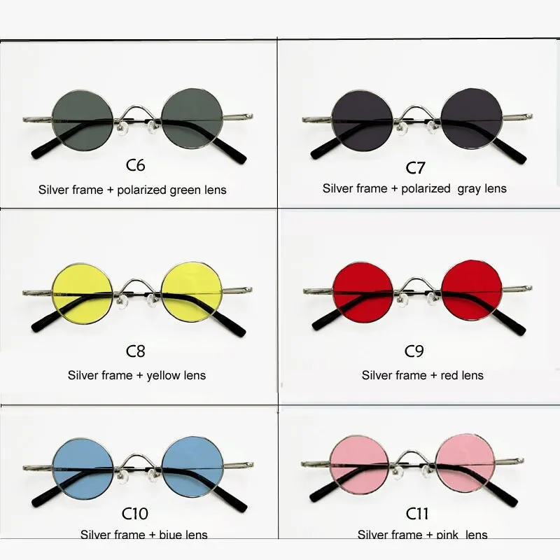 Yujo Unisex Acetate Alloy Small Round Sunglasses Y050