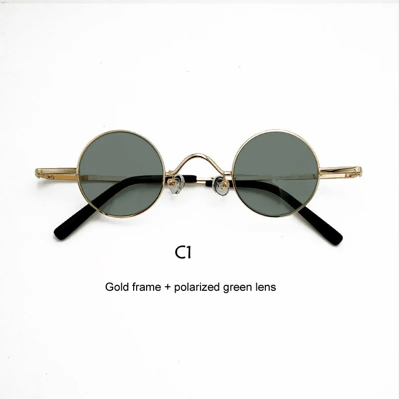 Yujo Unisex Acetate Alloy Small Round Sunglasses Y050