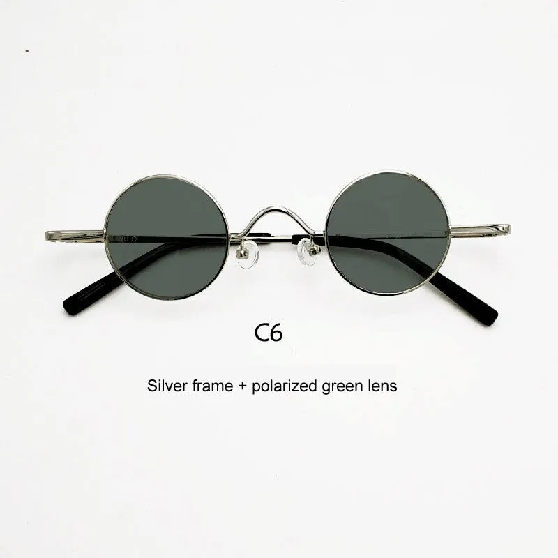 Yujo Unisex Acetate Alloy Small Round Sunglasses Y050