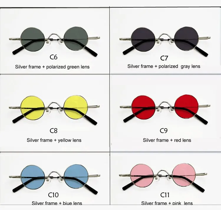 Yujo Unisex Acetate Alloy Small Round Sunglasses Y050