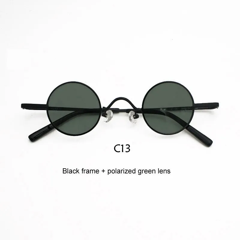 Yujo Unisex Acetate Alloy Small Round Sunglasses Y050