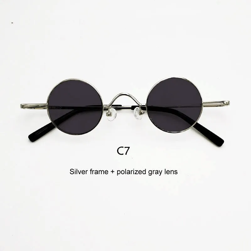 Yujo Unisex Acetate Alloy Small Round Sunglasses Y050